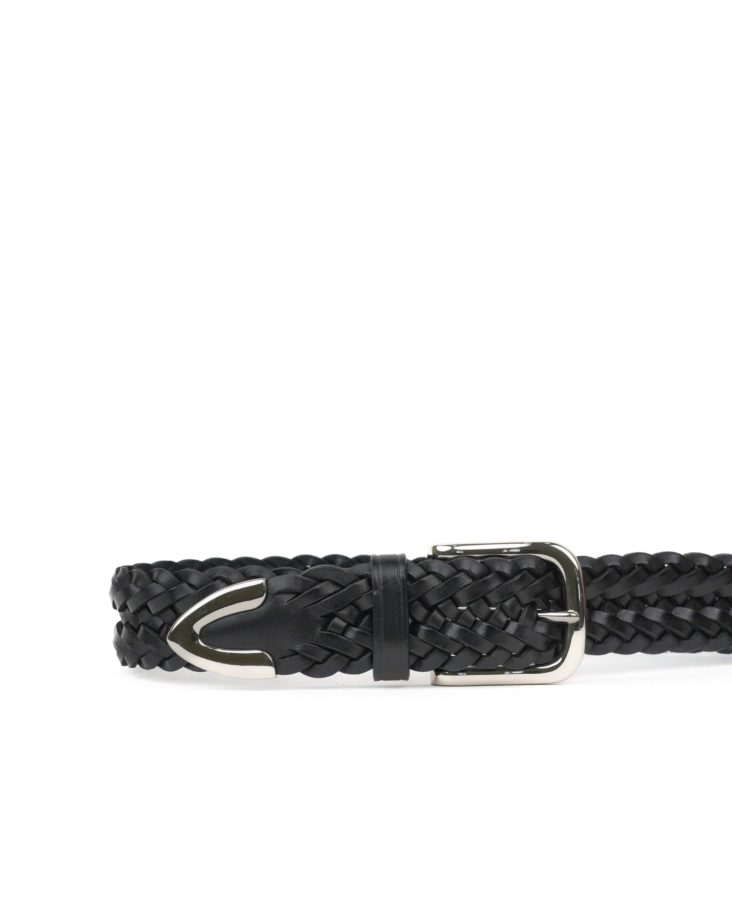 Handmade Braided Leather Belt in black – Shalapi Italy
