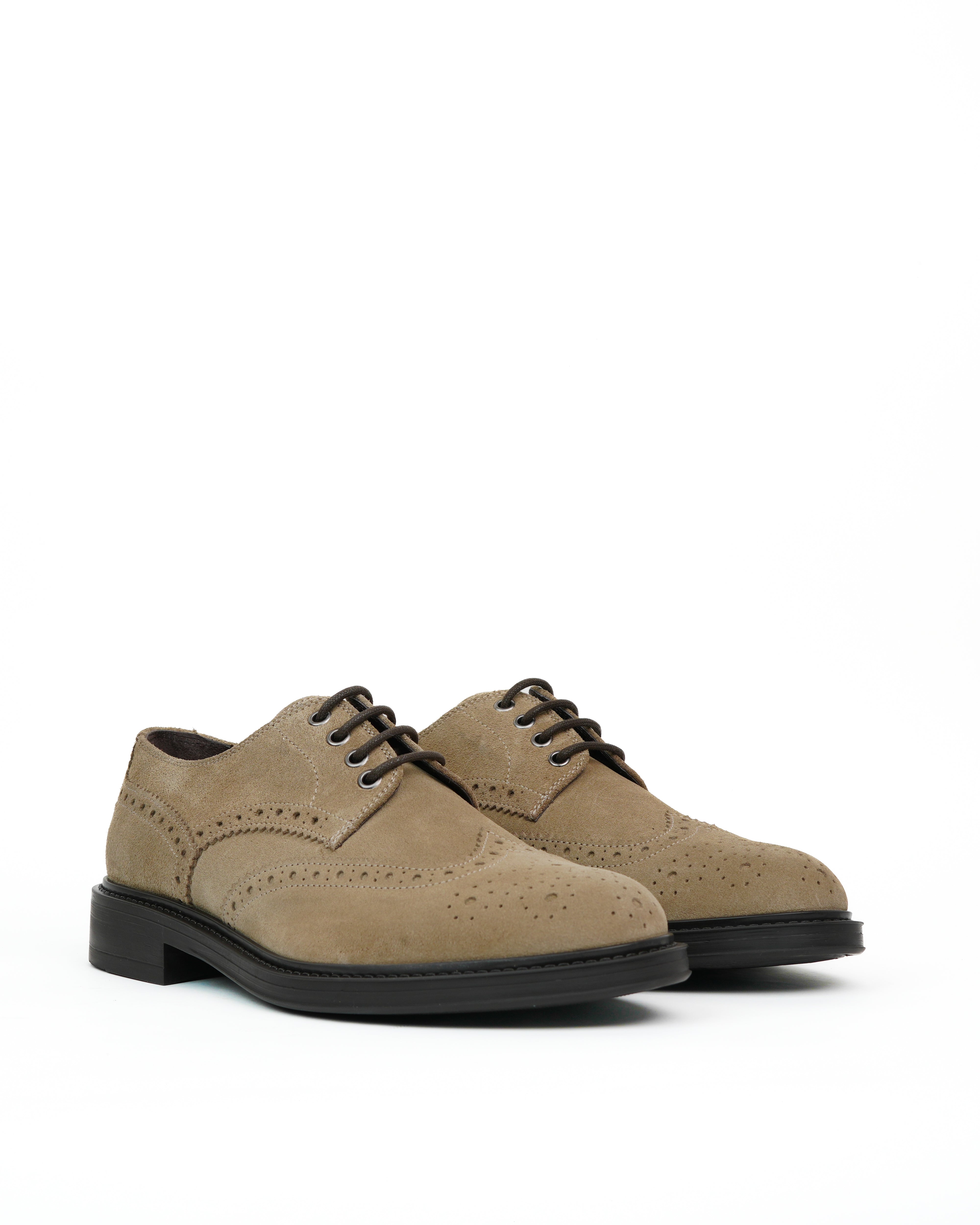 Scarpe Brogues di lusso SHALAPI 1.1 in pelle scamosciata color beige