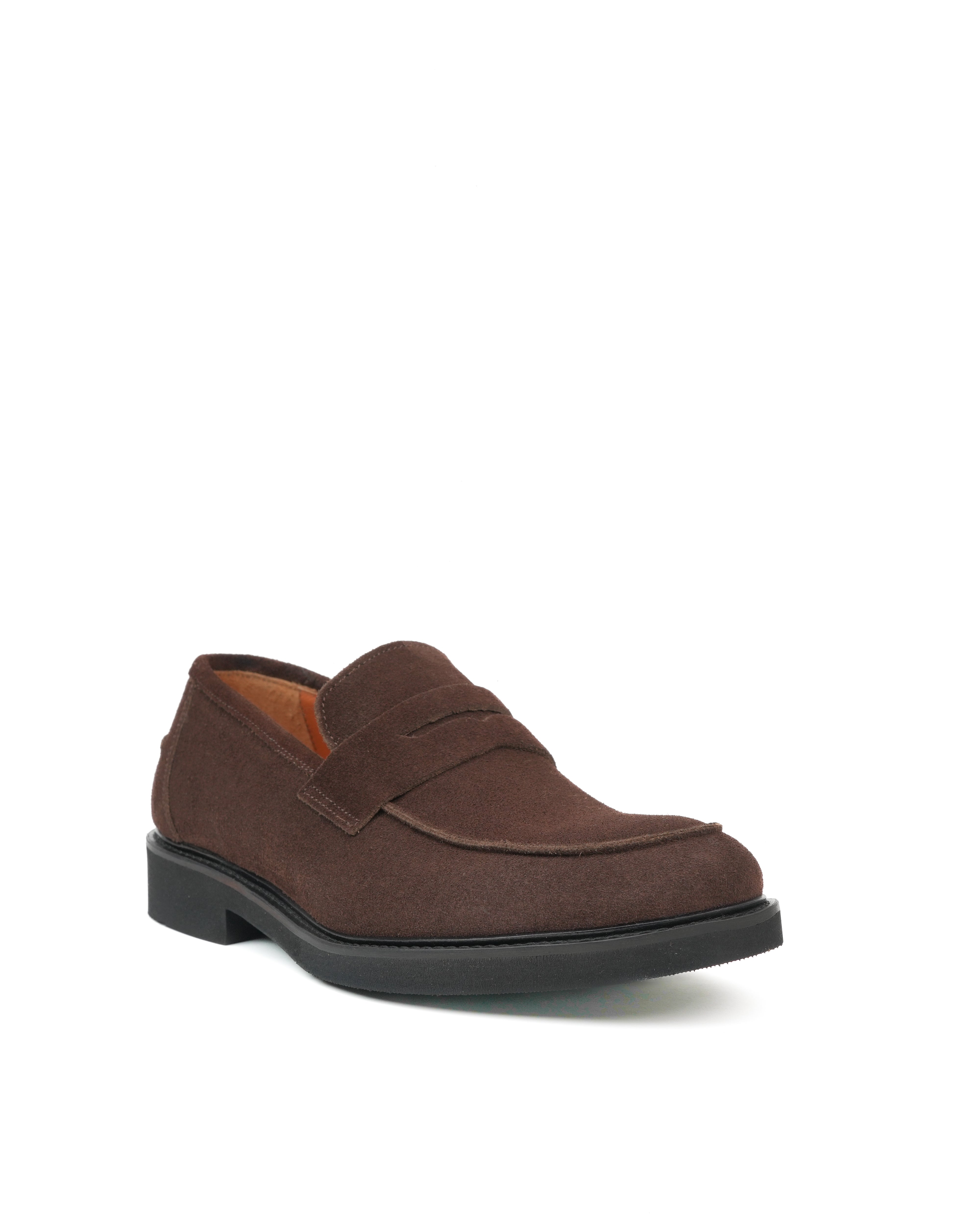 SHALAPI italian penny loafers for men in suede brown