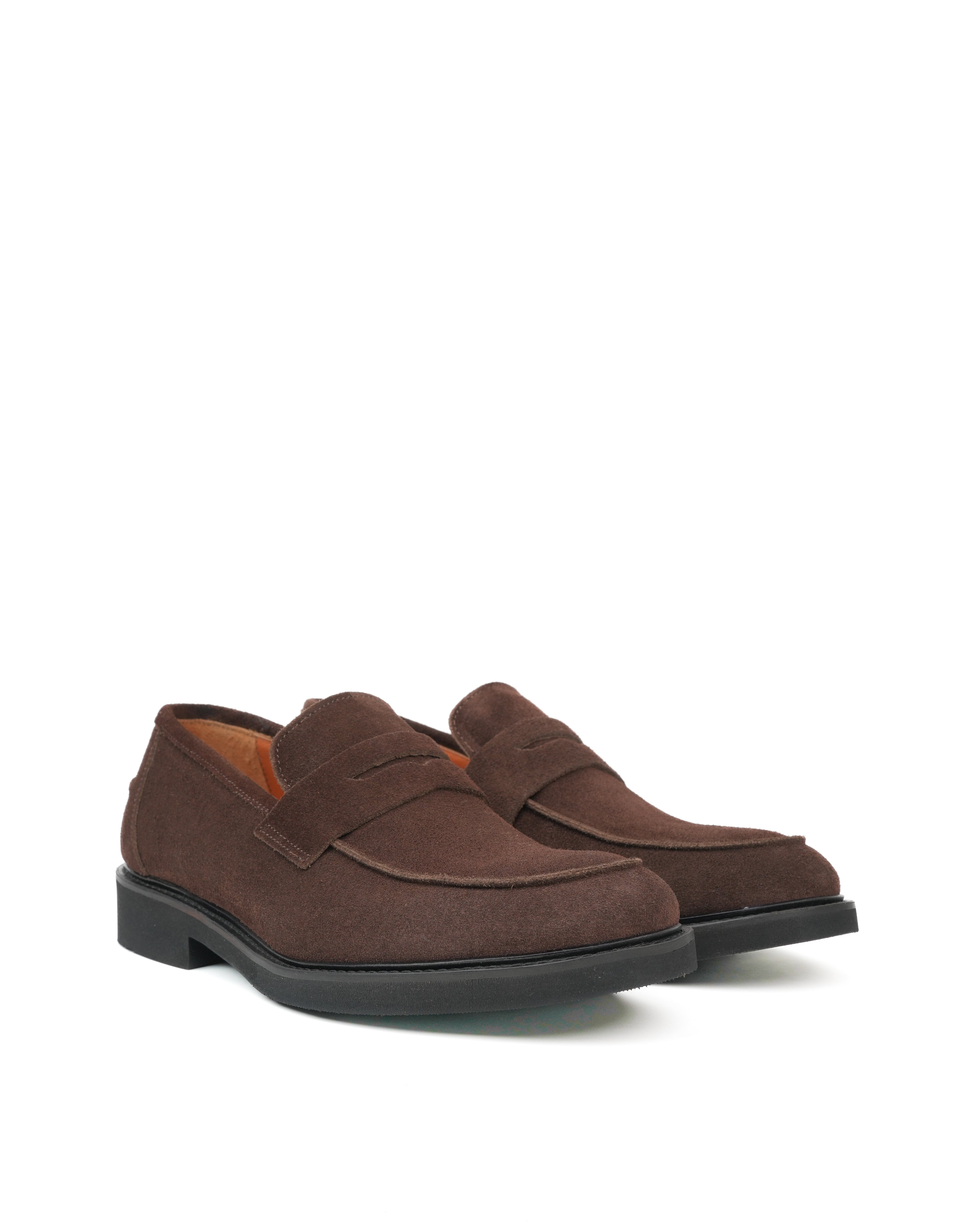 SHALAPI italian penny loafers for men in suede brown