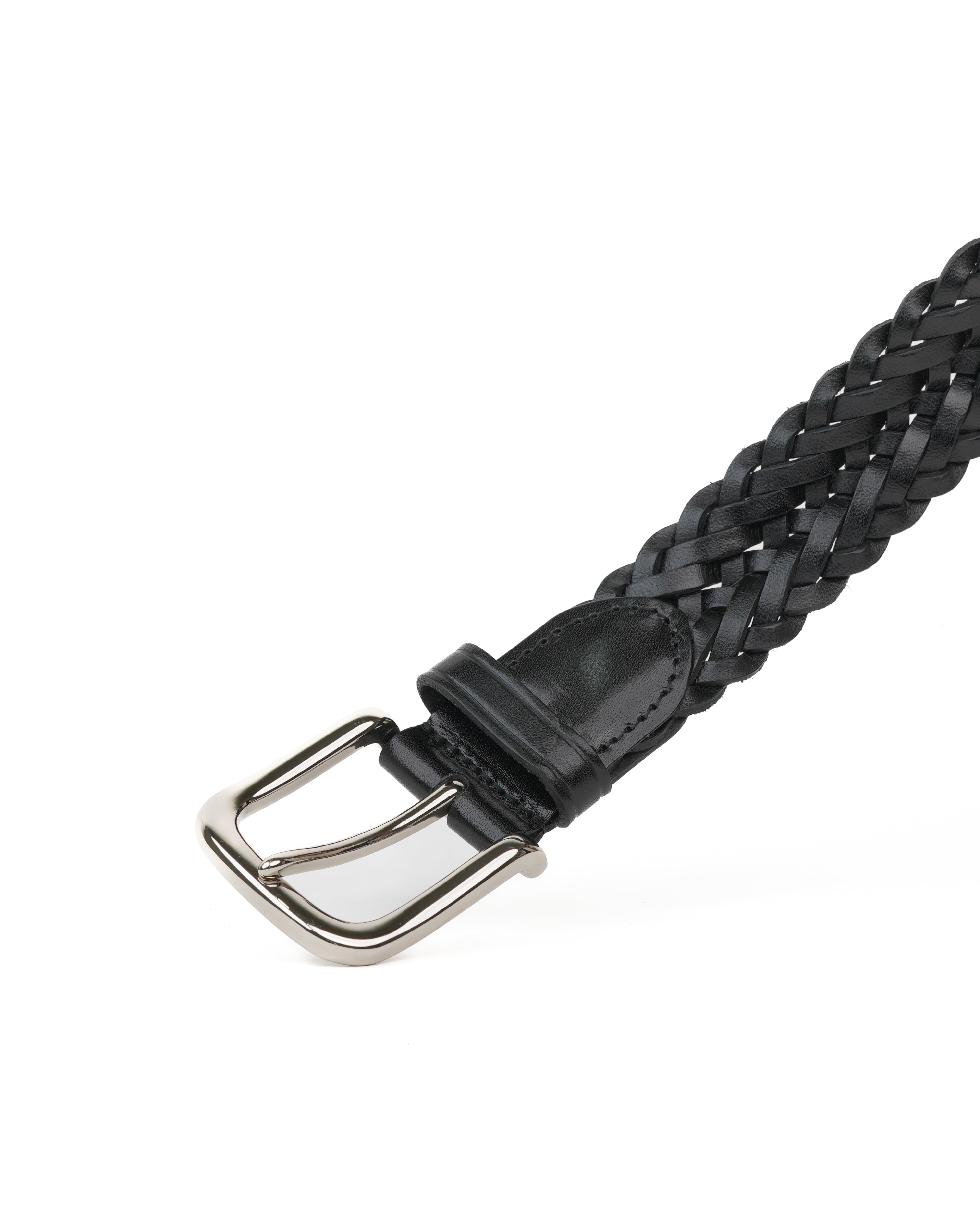 Handmade Braided Leather Belt in black – Shalapi Italy