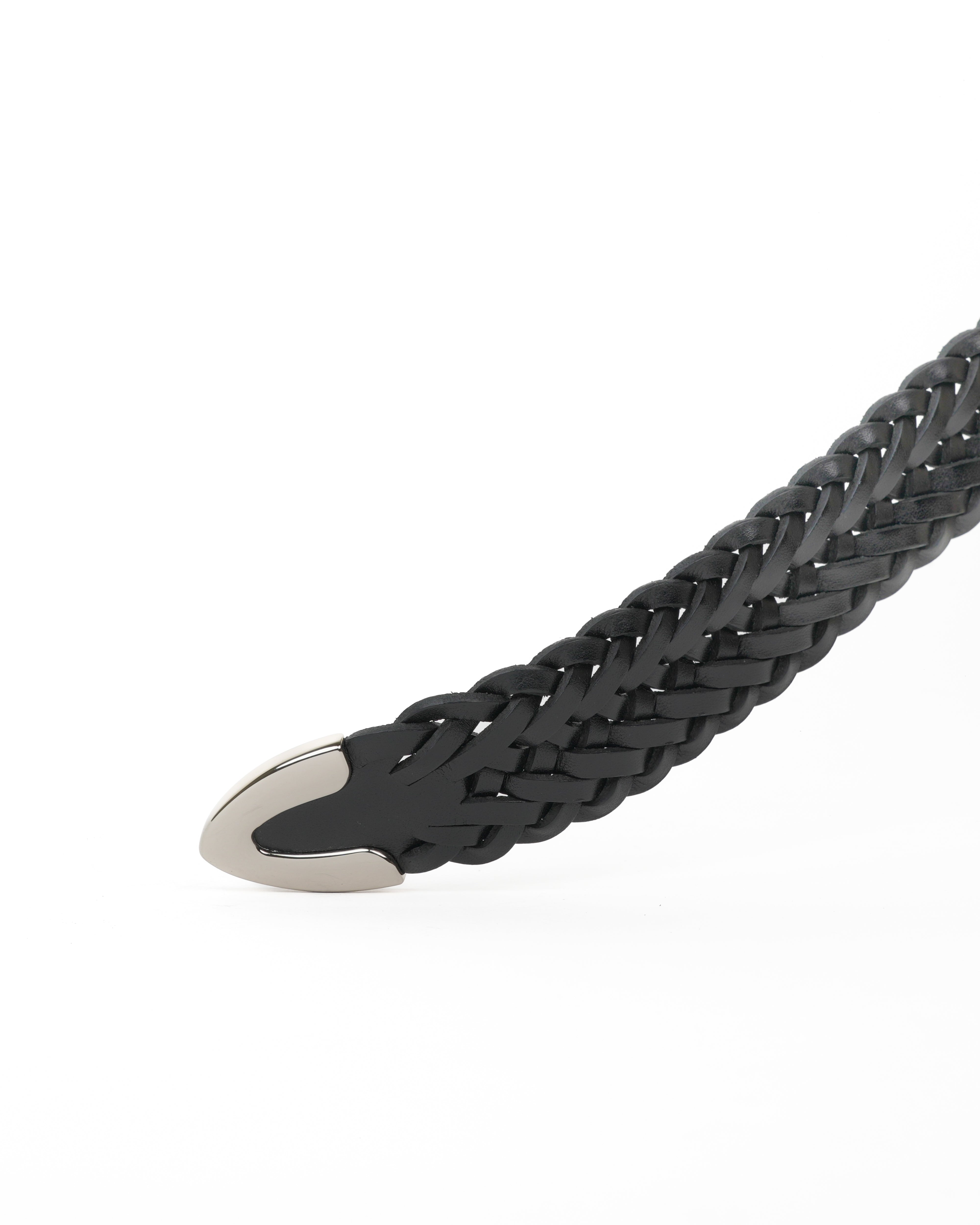 Handmade Braided Leather Belt in black – Shalapi Italy