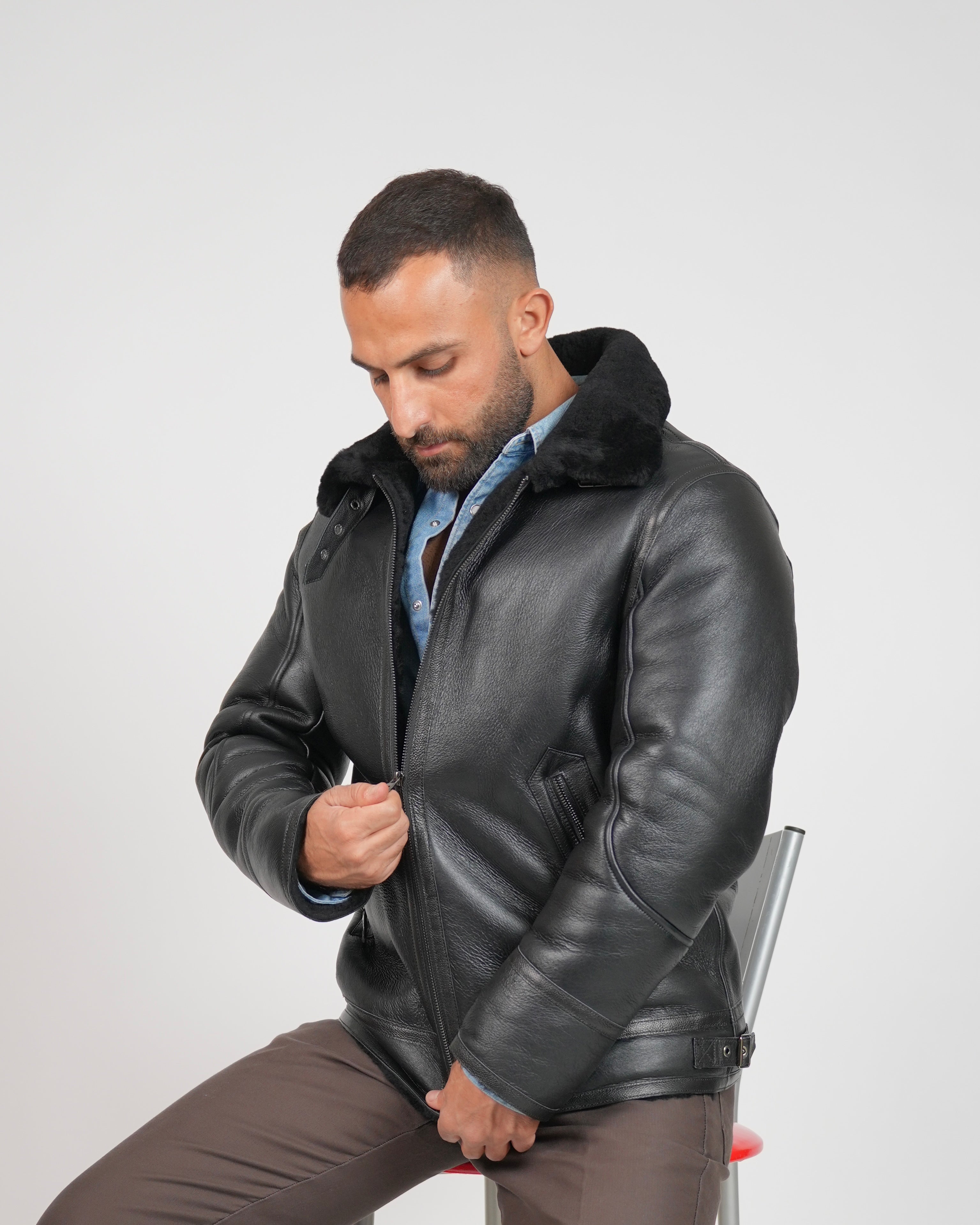 SHALAPI Firenze Noir Shearling Jacket